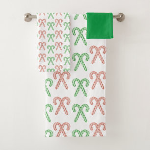 Candy cane/peppermint bath towel set