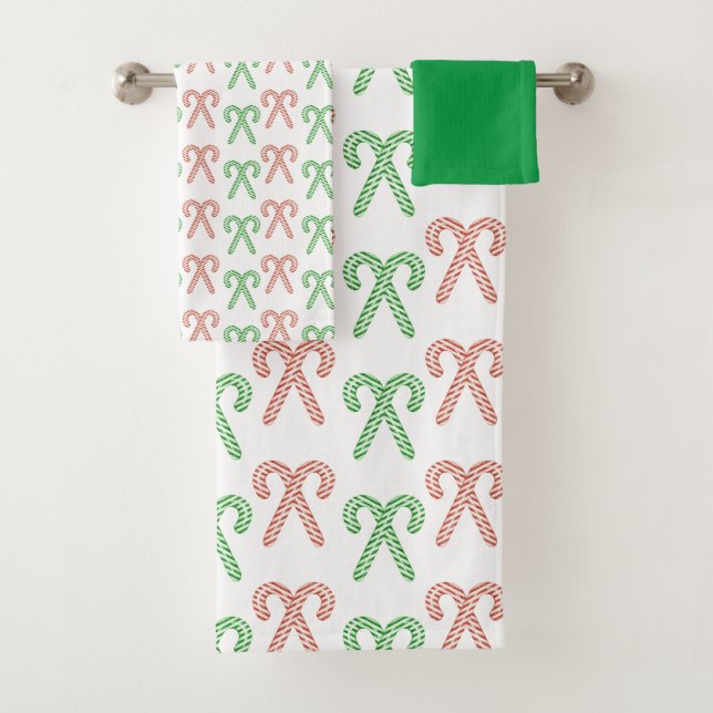 Candy cane/peppermint  bath towel set (Insitu)