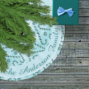 Candy Cane Peppermint Christmas  Brushed Polyester Tree Skirt