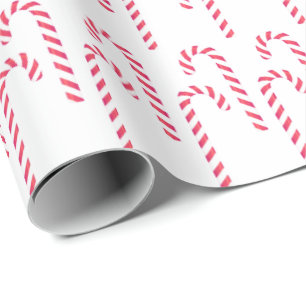 Candy Cane Peppermint Christmas Holiday Red White Wrapping Paper