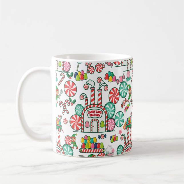 Candy Cane Peppermint Factory Art Coffee Mug (Left)