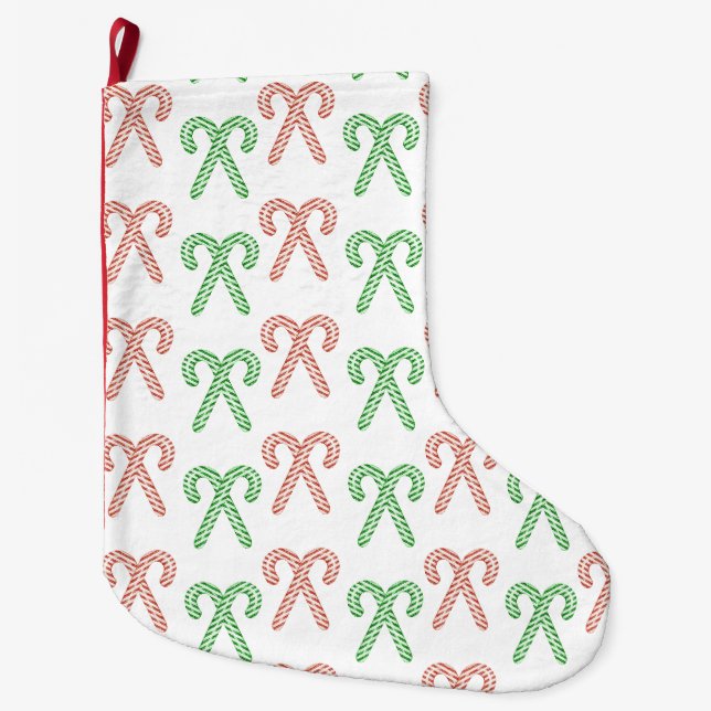 Candy cane/peppermint  large christmas stocking (Front)