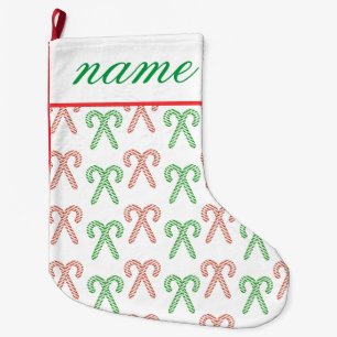 Candy cane/peppermint personalised large christmas stocking