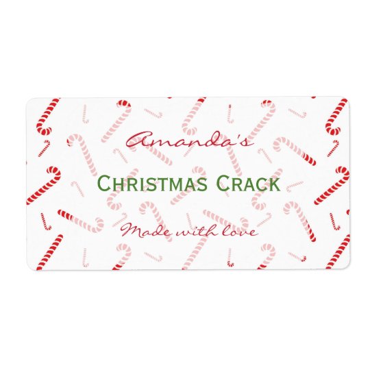 Candy Cane Personalised Christmas Treat Label Shipping Label