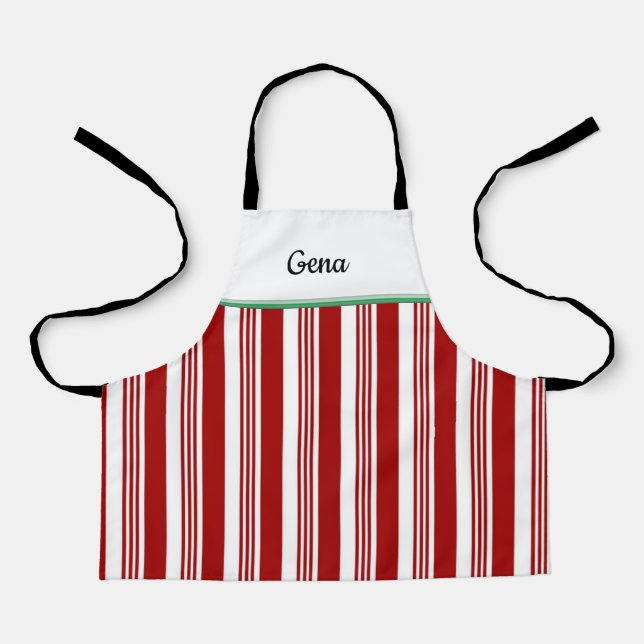 Candy Cane Personalised Holiday Apron (Front)