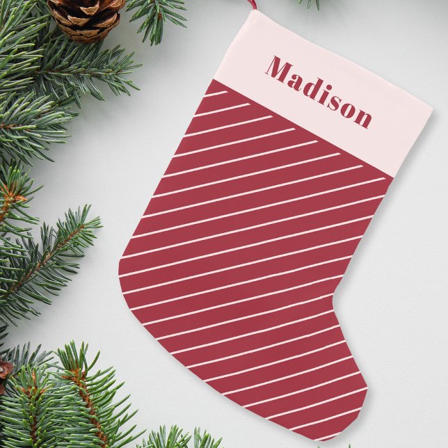Candy Cane Personalised Small Christmas Stocking (Creator Uploaded)