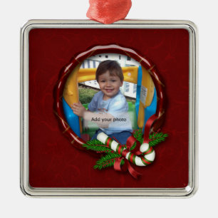 Candy Cane Photo Frame Christmas Ornament