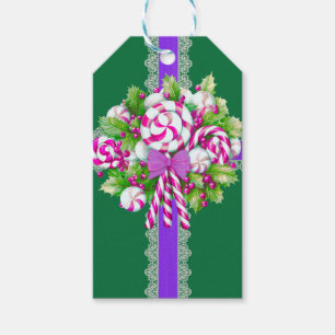 Candy Cane Purple and Pink Christmas Gift Tags