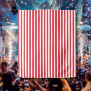 Candy Cane Red and White Simple Horizontal Striped Tapestry