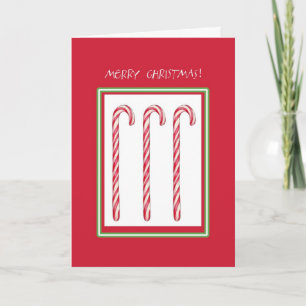 Candy Cane Red Christmas Card