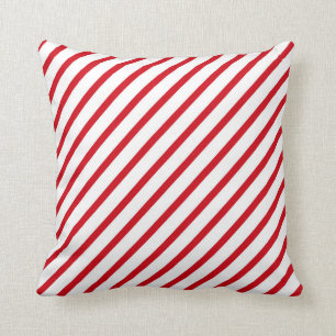 Candy Cane Red & White Stripe Pillow