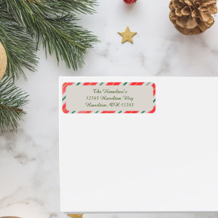 Candy Cane Return Address Label