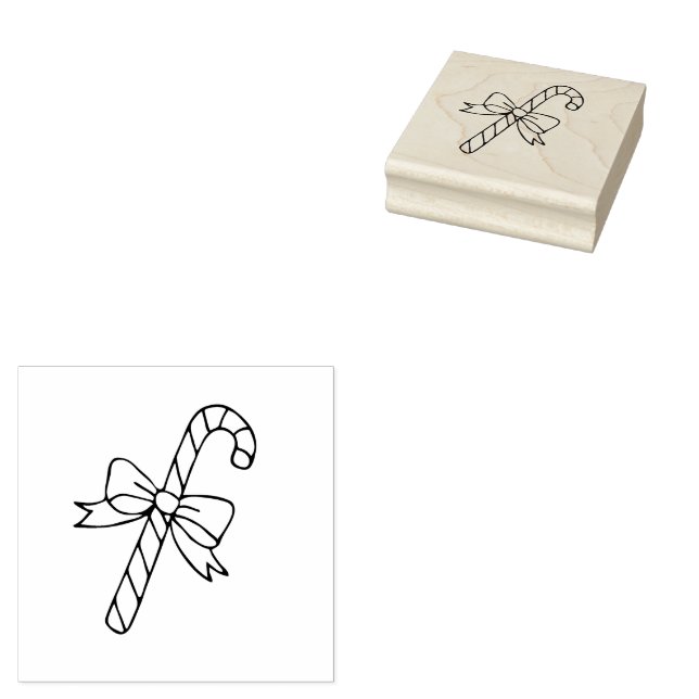 Candy Cane Rubber Stamp (Stamped)