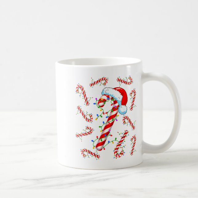 Candy Cane Santa Christmas Red And White Funny Xma Coffee Mug (Right)