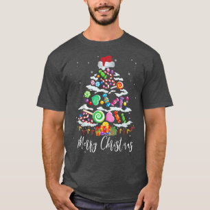 Candy Cane Santa Hat Tree Merry Christmas Yall T-Shirt