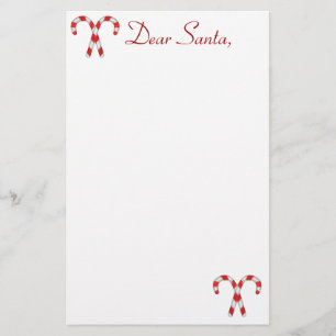 Candy Cane Santa Stationary Stationery