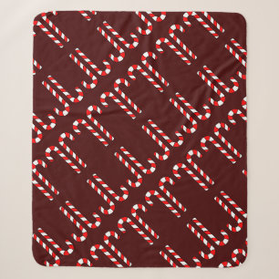 Candy Cane Sherpa Blanket
