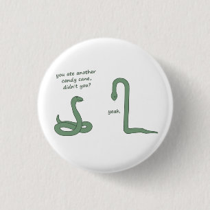 Candy Cane Snake 3 Cm Round Badge