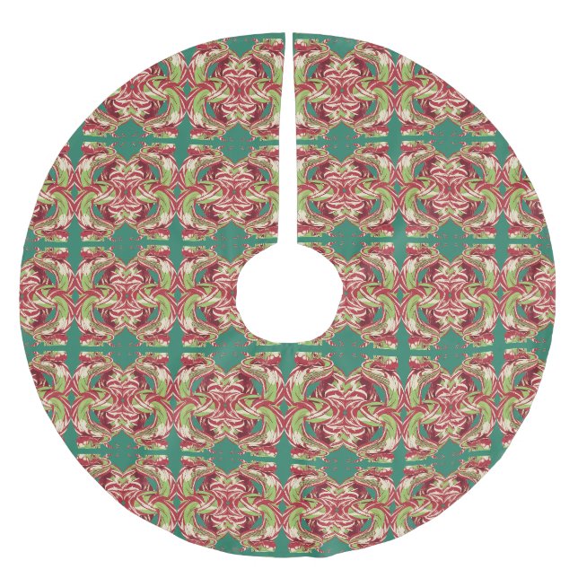CANDY CANE SNAKE on SPEARMINT tree skirt (Front)