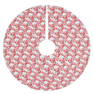 CANDY CANE SNAKE on WHITE tree skirt