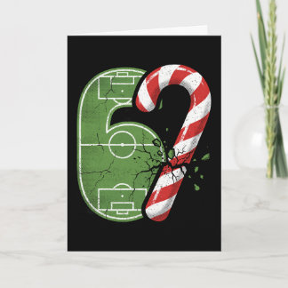 Candy Cane Soccer Field 67 Cracked Funny Christmas Card