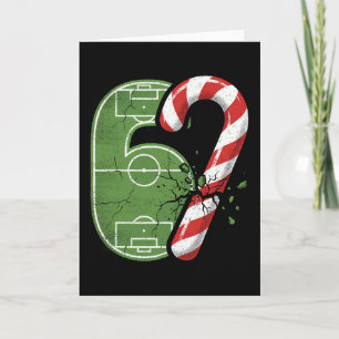 Candy Cane Soccer Field 67 Cracked Funny Christmas Card