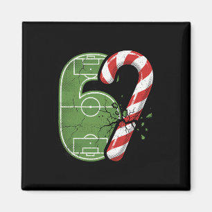 Candy Cane Soccer Field 67 Cracked Funny Christmas Magnet
