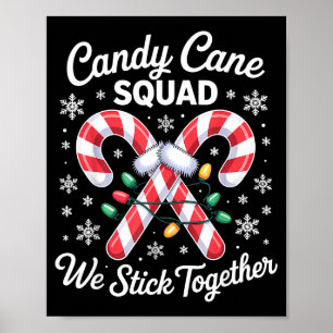Candy Cane Squad Cute Christmas Matching Design  Poster