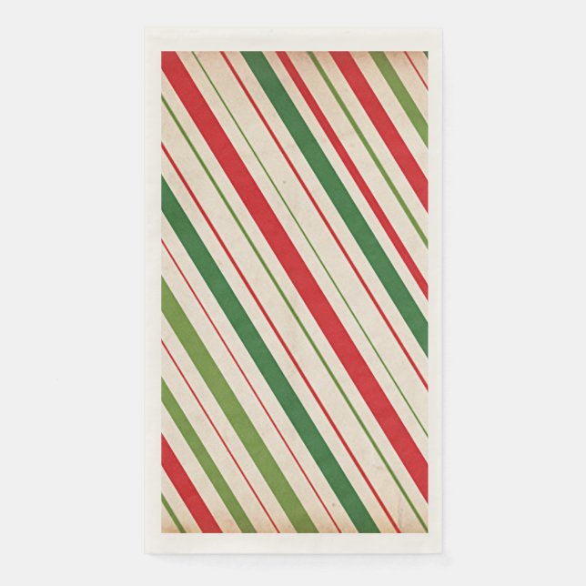 Candy Cane Stripe Paper Guest Towel Napkin (Front)