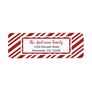 Candy Cane Stripe   Return Address Label