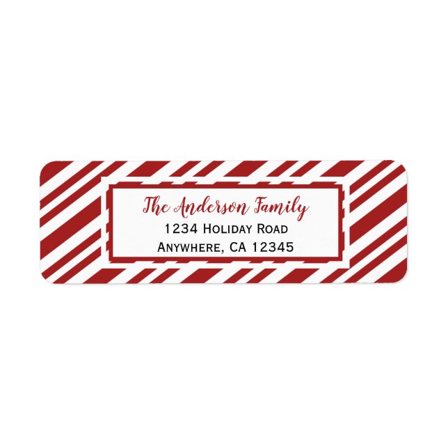 Candy Cane Stripe | Return Address Label (Front)
