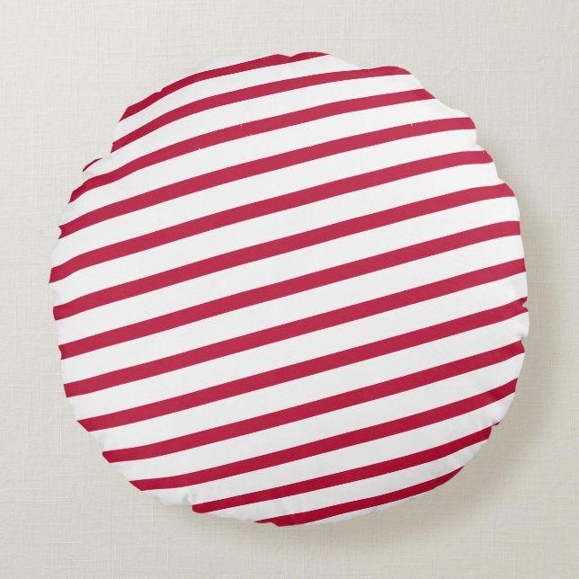 candy cane stripe round cushion (Front)