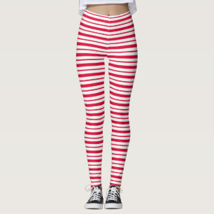 Candy Cane Striped Leggings