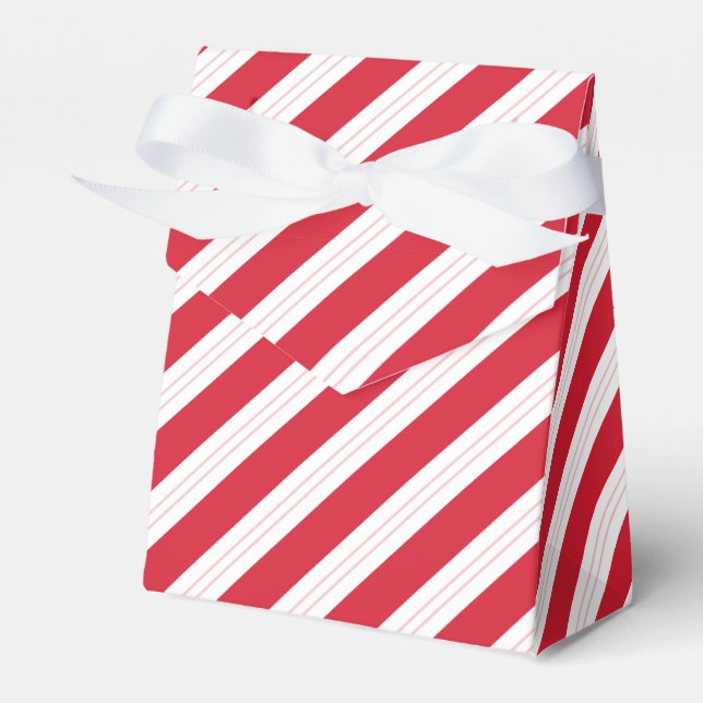 Candy Cane Striped Tent Christmas Party Favour Box (Front Side)