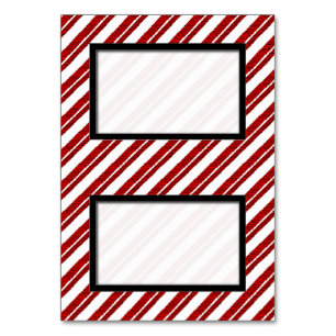 Candy Cane Striped Tented Holiday Name Place Cards