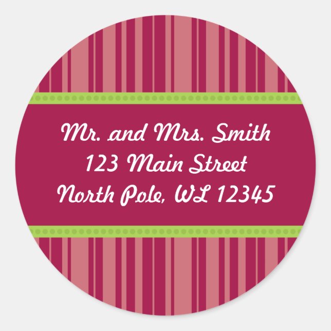 Candy Cane Stripes Address Label - Revised (Front)