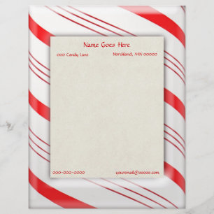 Candy Cane Stripes Border Customised Letterhead