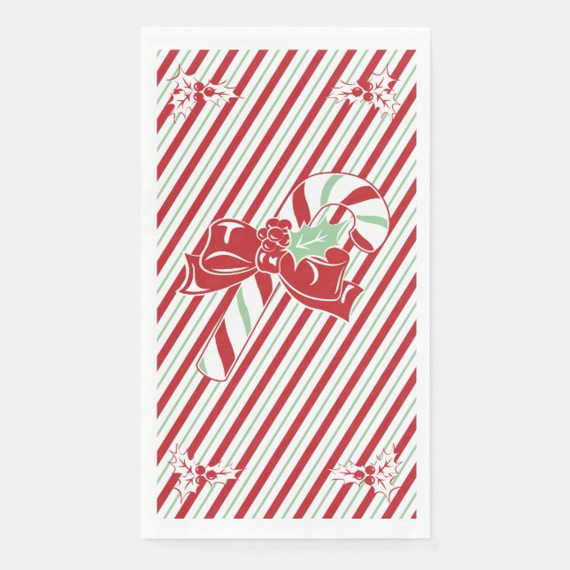 Candy Cane Stripes Christmas Napkin (Front)