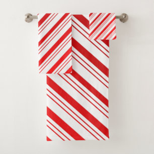 Candy Cane Stripes Christmas Towel Set