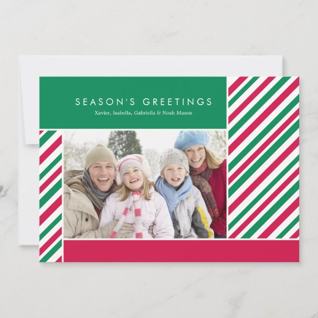 Candy Cane Stripes Holiday Card (Front)