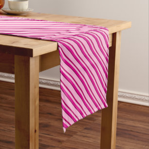 Candy Cane Stripes in Peppermint Pink Short Table Runner