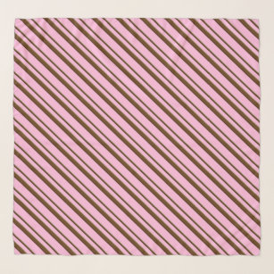 Candy Cane Stripes, pink and chocolate brown Scarf