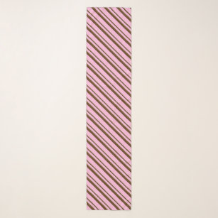Candy Cane Stripes, pink and chocolate brown Scarf