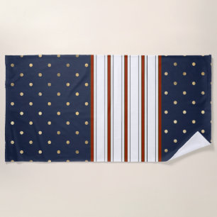 Candy Cane Stripes & Polka Dots Beach Towel