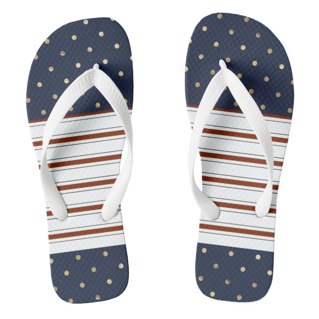 Candy Cane Stripes & Polka Dots Flip Flops (Footbed)