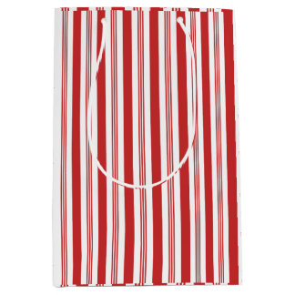 Candy Cane Stripes Red and White Medium Gift Bag