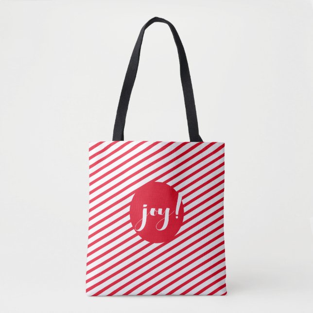 Candy Cane Stripes Shopping Tote Bag (Front)