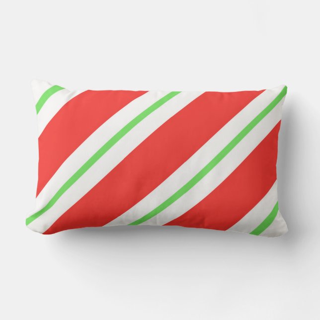 Candy Cane Stripes Throw Pillow (Front)