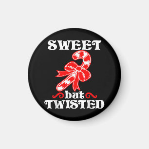Candy Cane Sweet But Twisted Funny Christmas Magnet