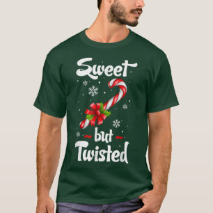 Candy Cane Sweet But Twisted Funny Christmas T-Shirt
